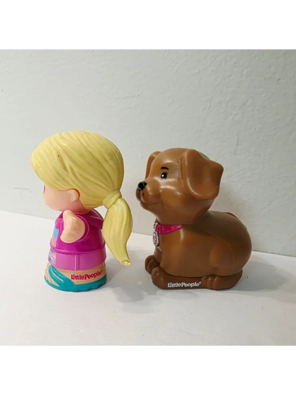 2 Fisher Price Little People RV Barbie Replacement Figures Blonde Girl Puppy Dog
